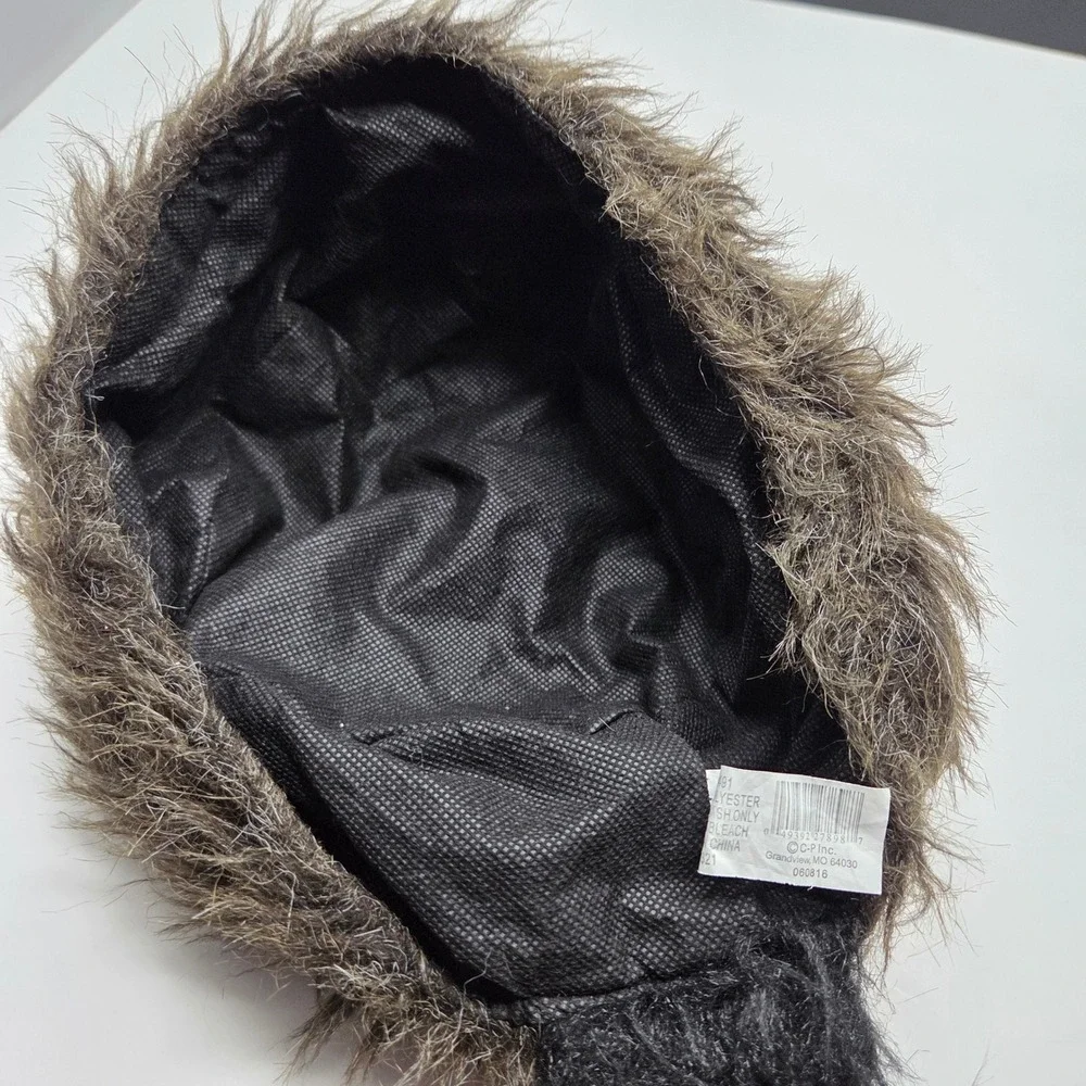 C-P Inc Raccoon Tail Hat Faux Fur Costume Accessory One Size Brown Striped Tail